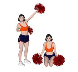 啦啦队美女人物SU模型