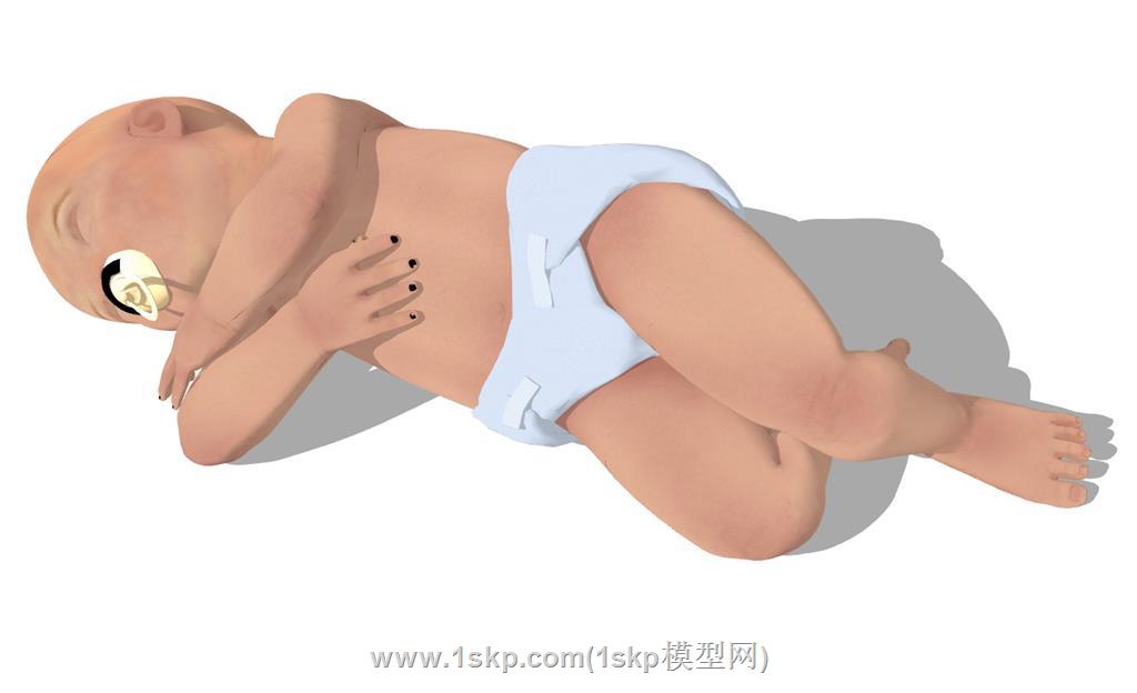 婴儿奶嘴小男孩SU模型