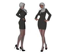 秘书美女人物SU模型