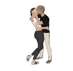 恋爱男女人物SU模型 免费sketchup模型下载