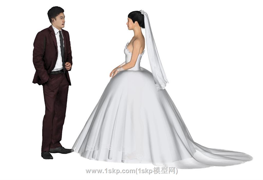新娘新郎婚礼SU模型