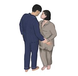 男女情侣人物SU模型