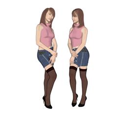 高跟长筒袜女人SU模型