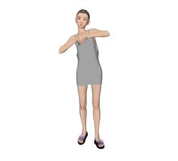 女孩比心人物SU模型
