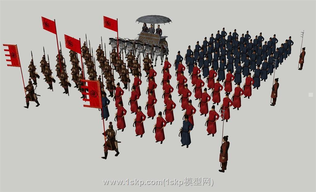古代士兵人物SU模型