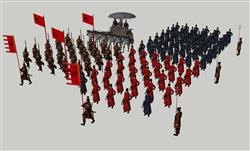 古代士兵人物SU模型