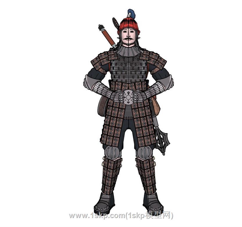 古代士兵人物SU模型