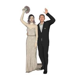 婚礼新娘新郎SU模型