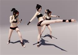 拳击美女人物SU模型
