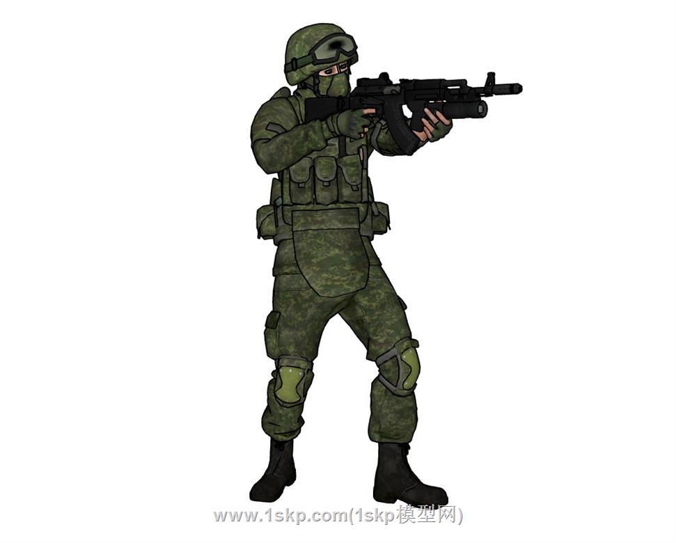 士兵人物SU模型