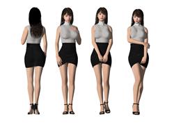 站姿美女人物SU模型