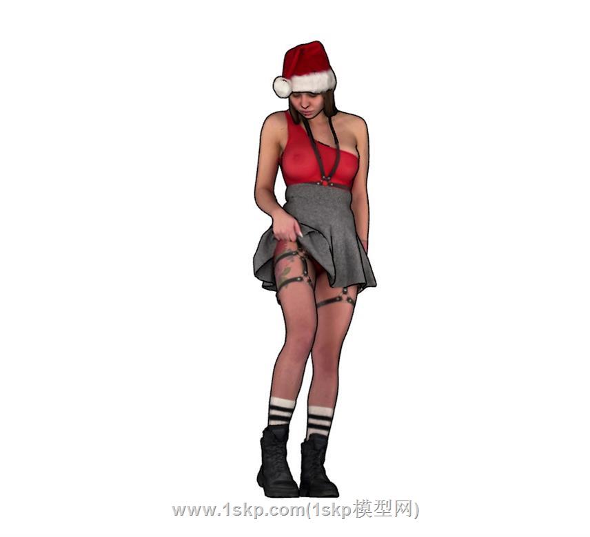 圣诞女人SU模型