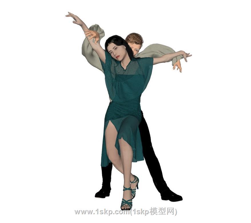 男女舞者人物SU模型