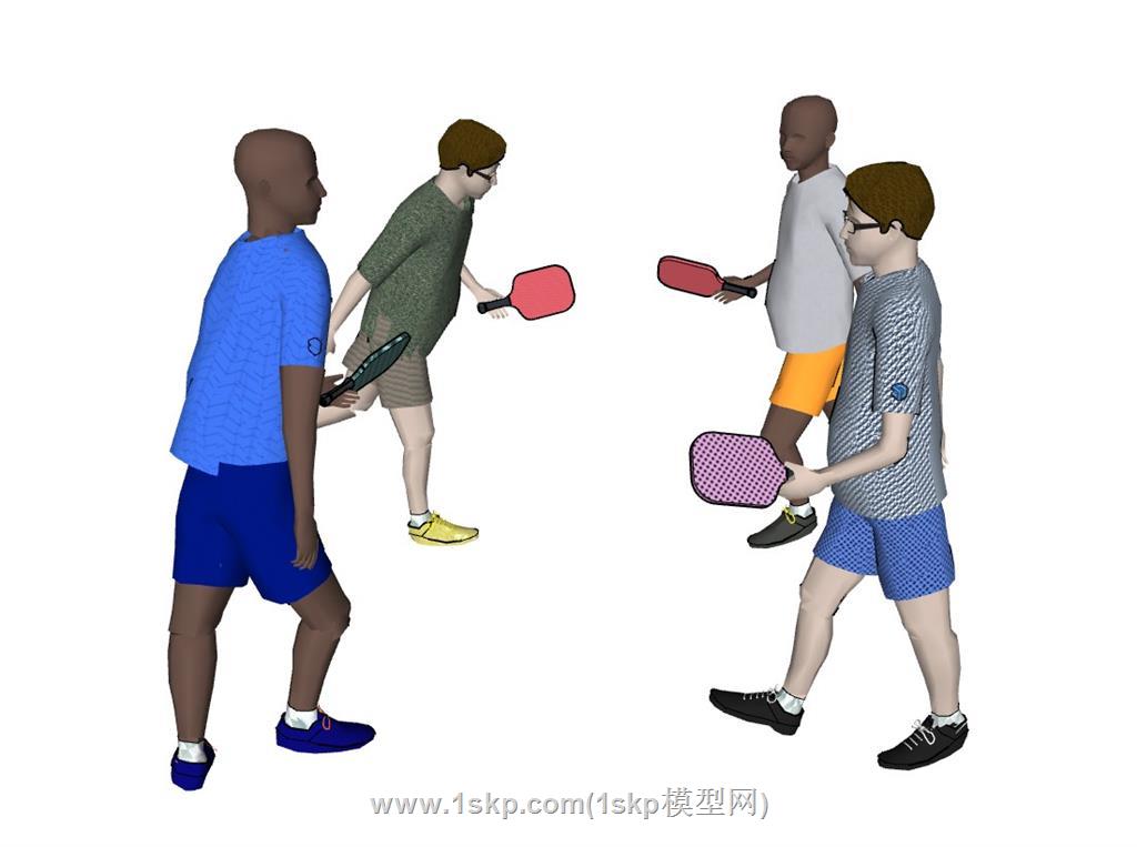 匹克球人物SU模型