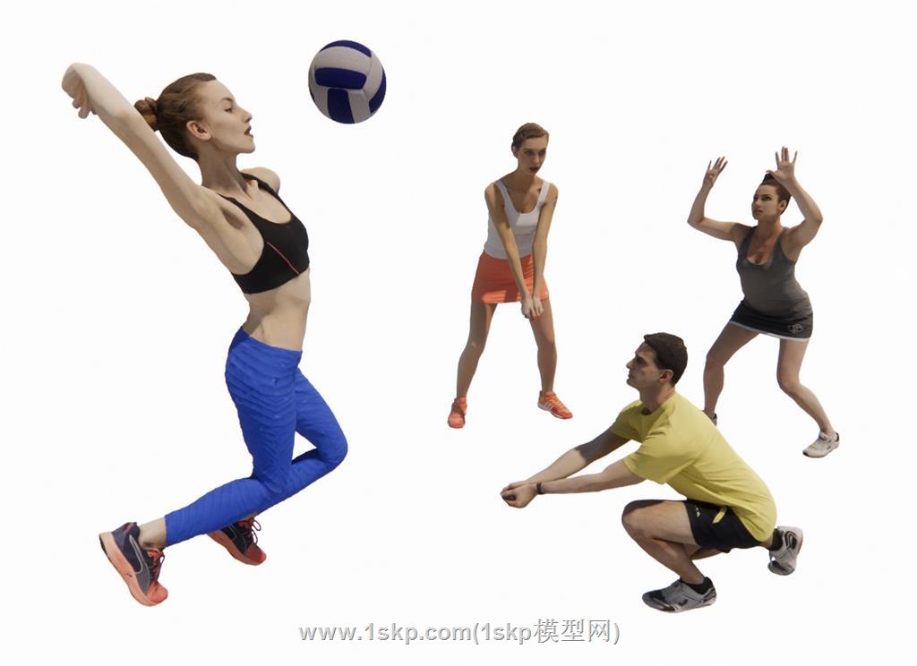 排球人物SU模型