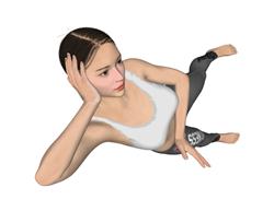 瑜伽美女人物SU模型