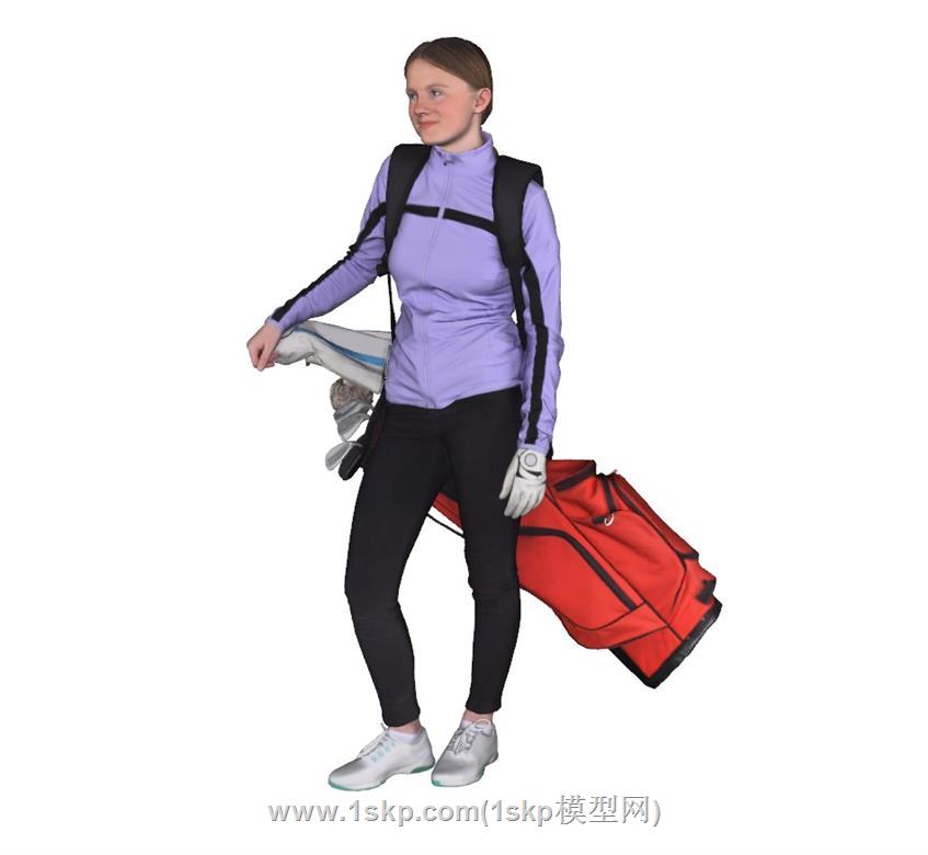 高尔夫女人人物SU模型