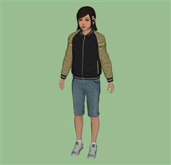 女孩人物SU模型 免费sketchup模型下载