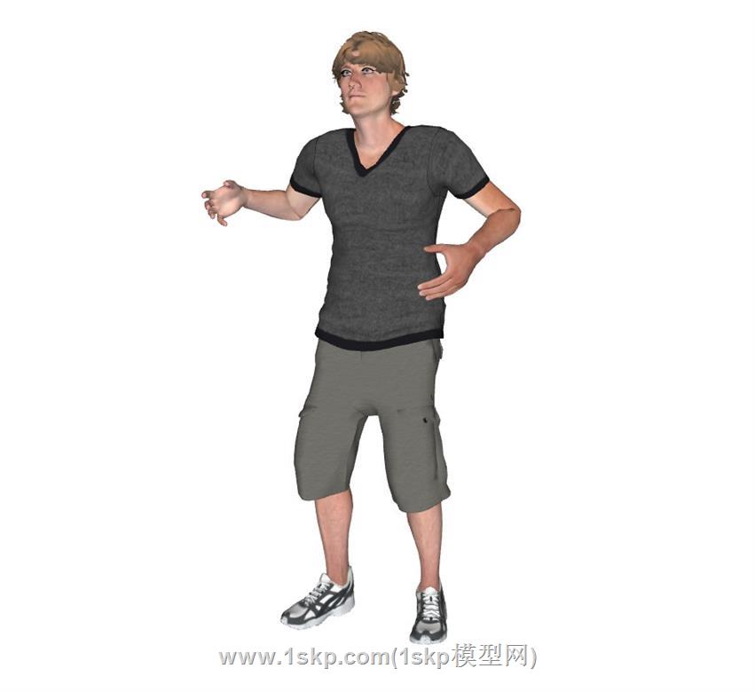 外国人人物男人SU模型