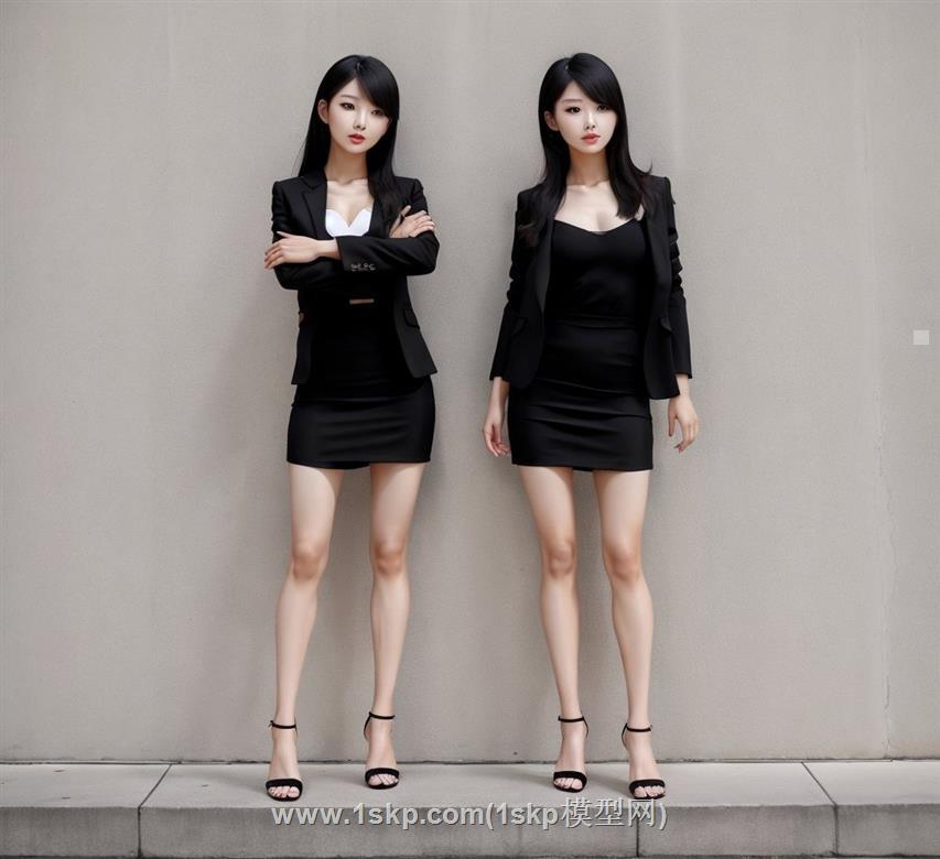 美女人物SU模型