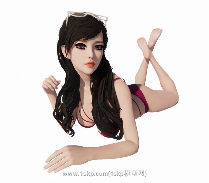 女人美女人物SU模型