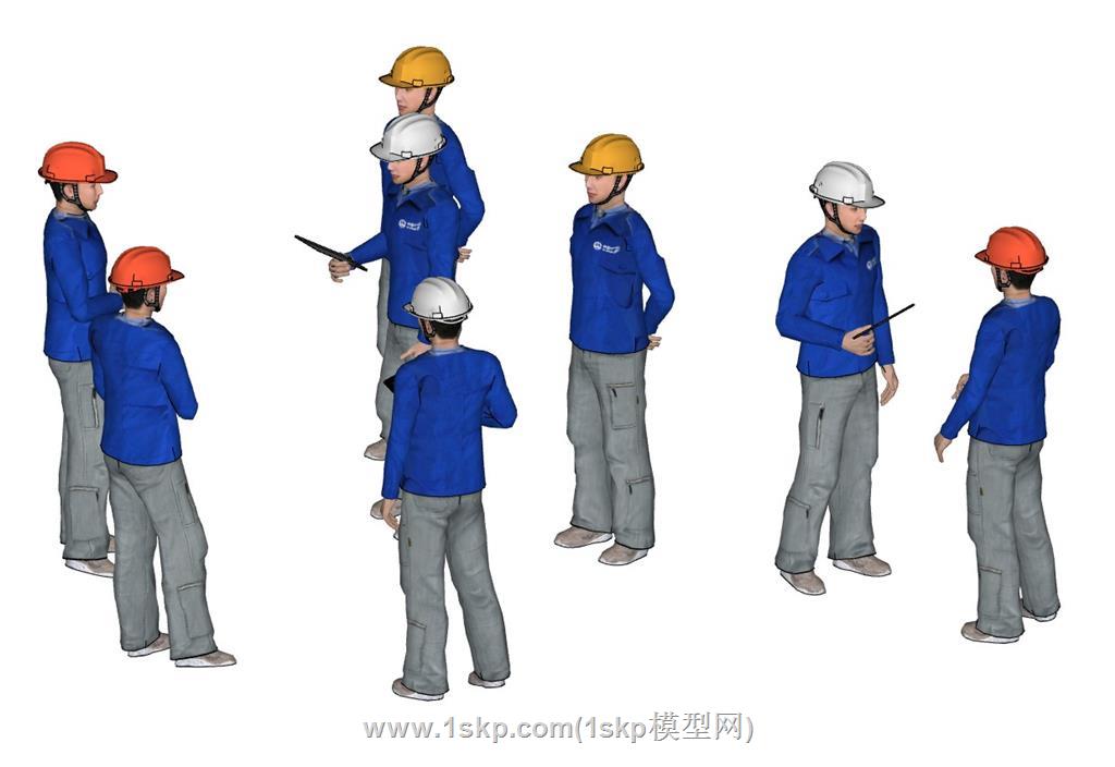 工人人物SU模型
