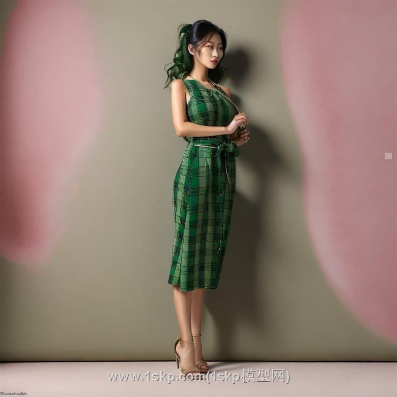 美女站姿人物SU模型