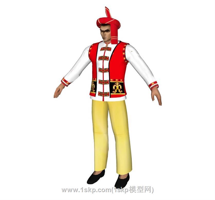 民族服饰人物SU模型
