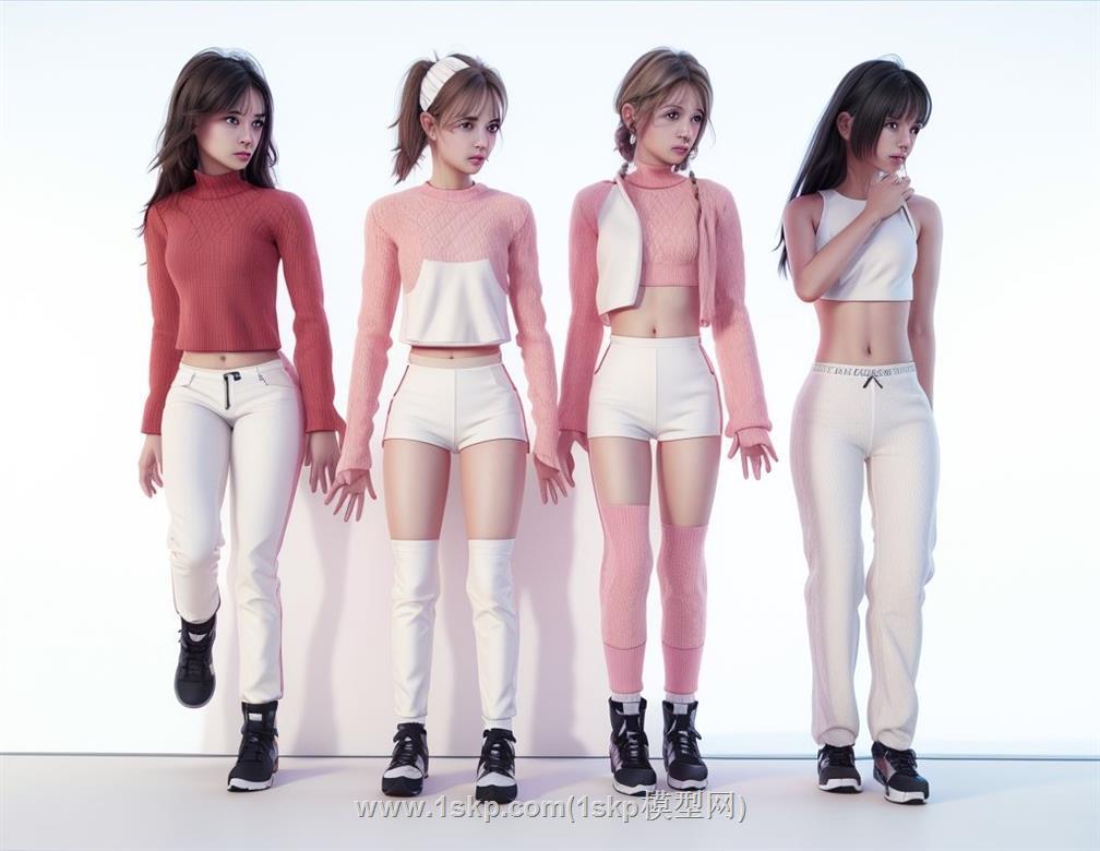 女生女孩人物SU模型