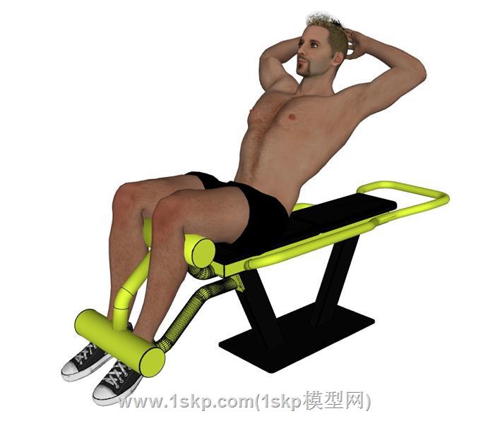 健身男人SU模型