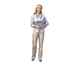 国外办公女人SU模型