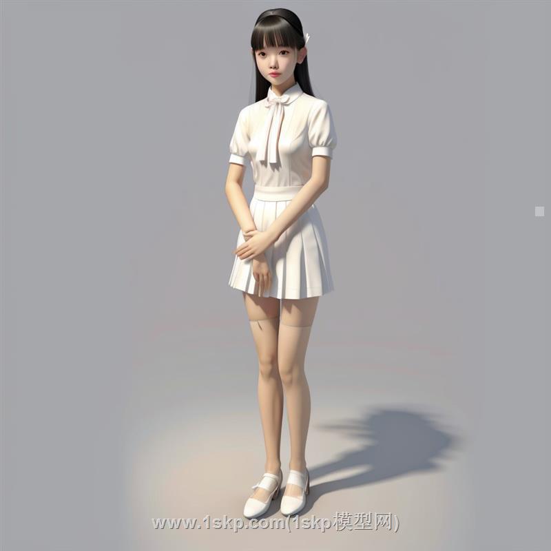 少女人物站姿SU模型