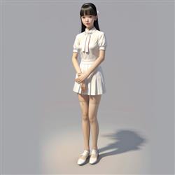 少女人物站姿SU模型