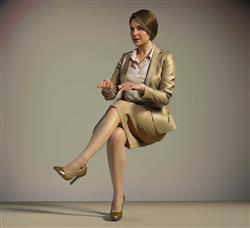 坐姿女人人物SU模型