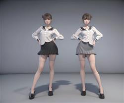 女生少女人物SU模型