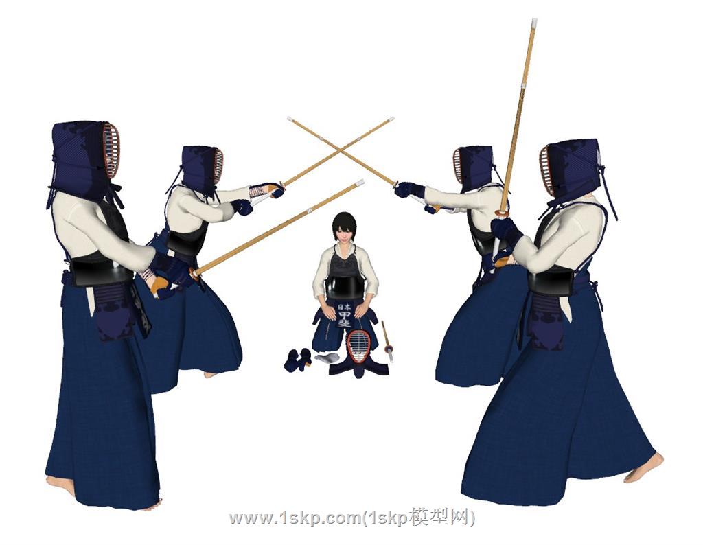 日本女人击剑SU模型