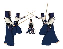 日本女人击剑SU模型