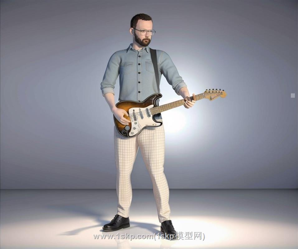 吉他男人歌手SU模型