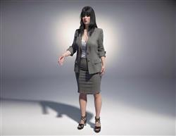 握手商务女人SU模型