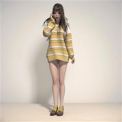 卫衣女人美女SU模型