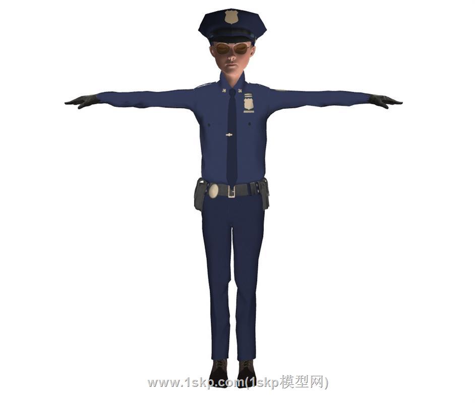 3D警察人物SU模型