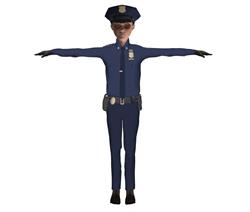 3D警察人物SU模型