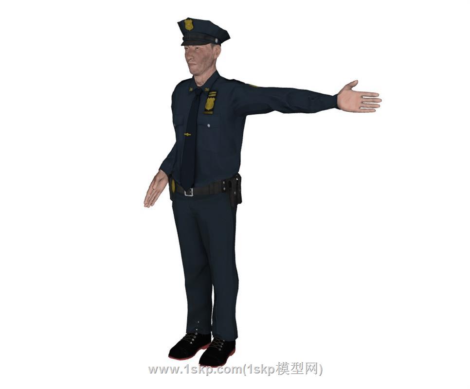 警察人物SU模型