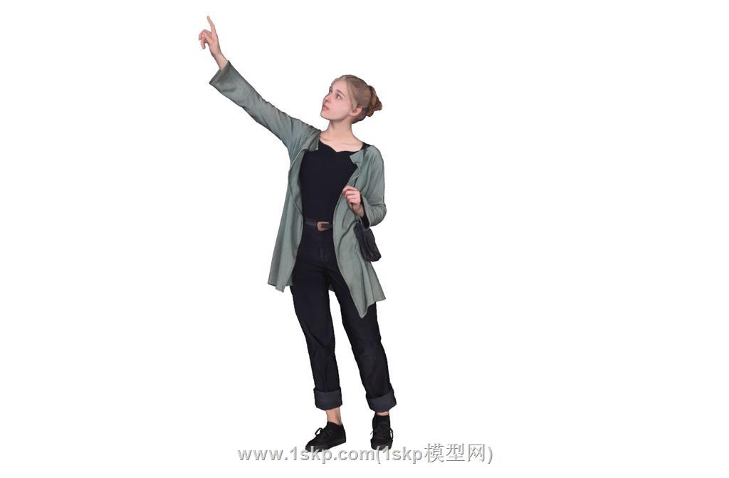 现代女孩人物SU模型