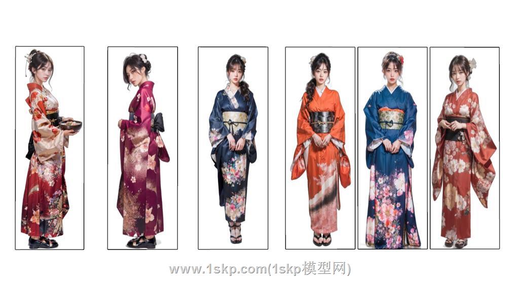 2D和服日本女人SU模型