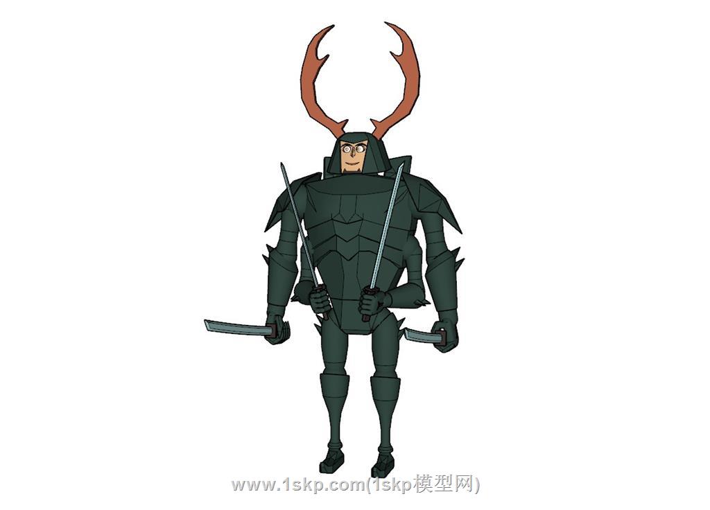 卡通武士SU模型