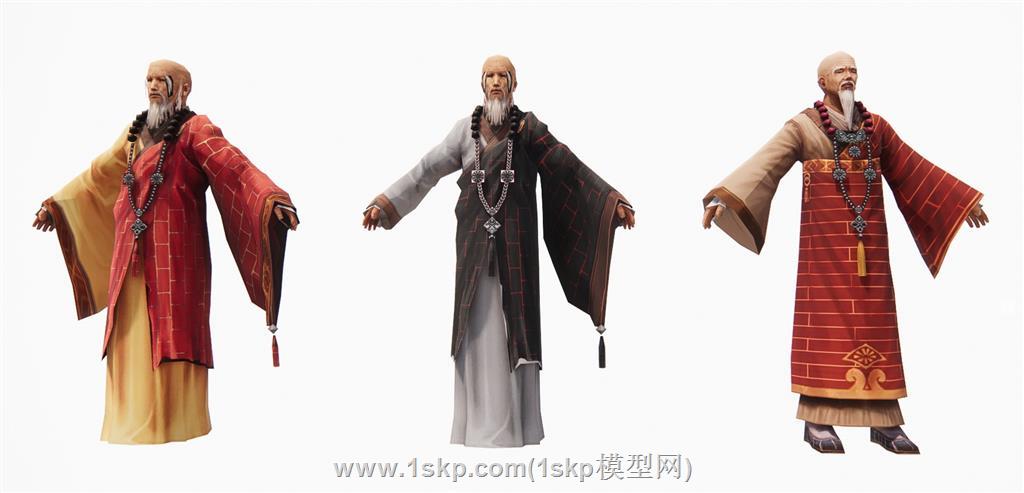 和尚方丈人物SU模型