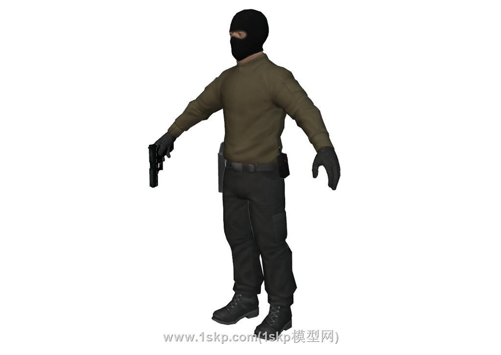 土匪匪徒人物SU模型