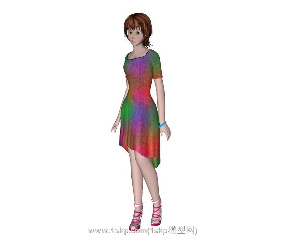 时尚女孩人物SU模型