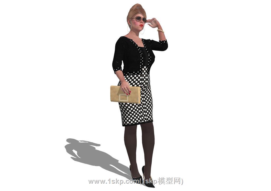 外国洋妞贵妇人物SU模型